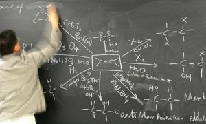 Blackboard with writing